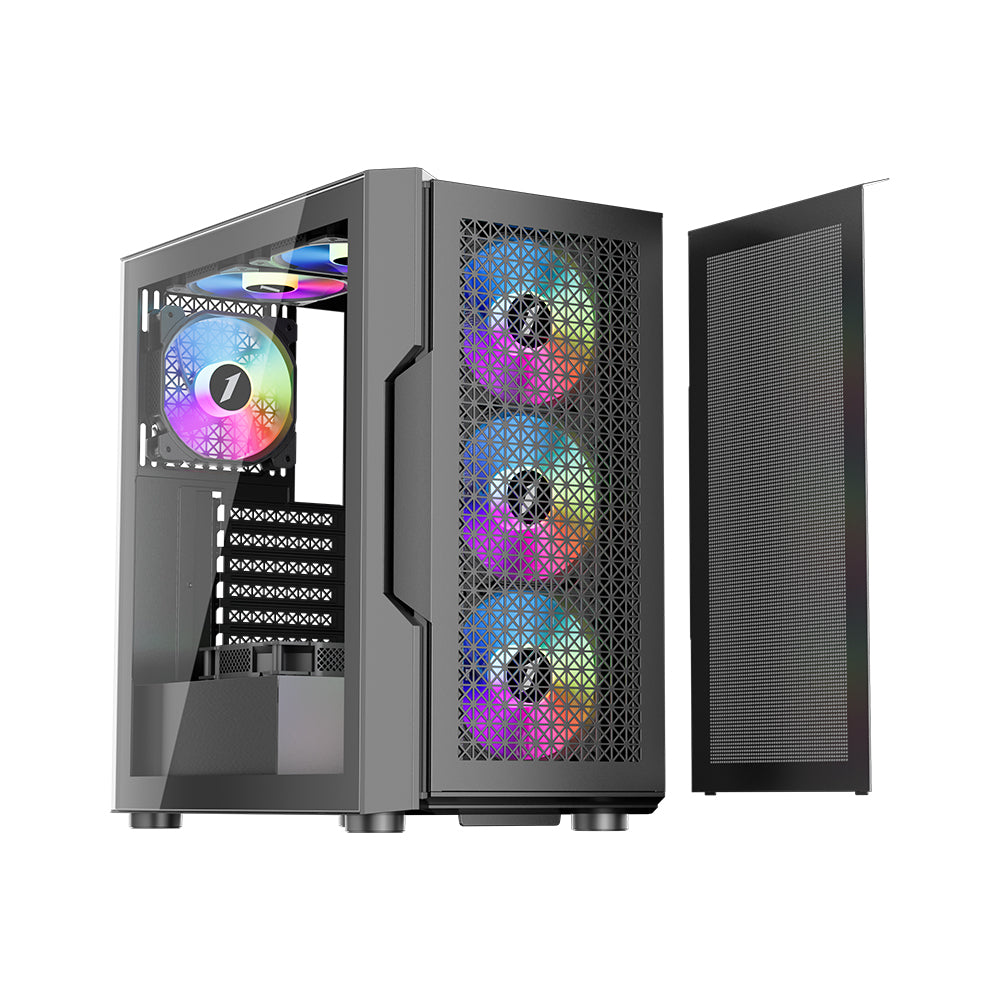 1st player Casing T7 ARGB Mid-Tower ATX Black 4 Pre installed Fan 1st player Casing T7 ARGB Mid-Tower ATX Black 4 Pre installed Fan
